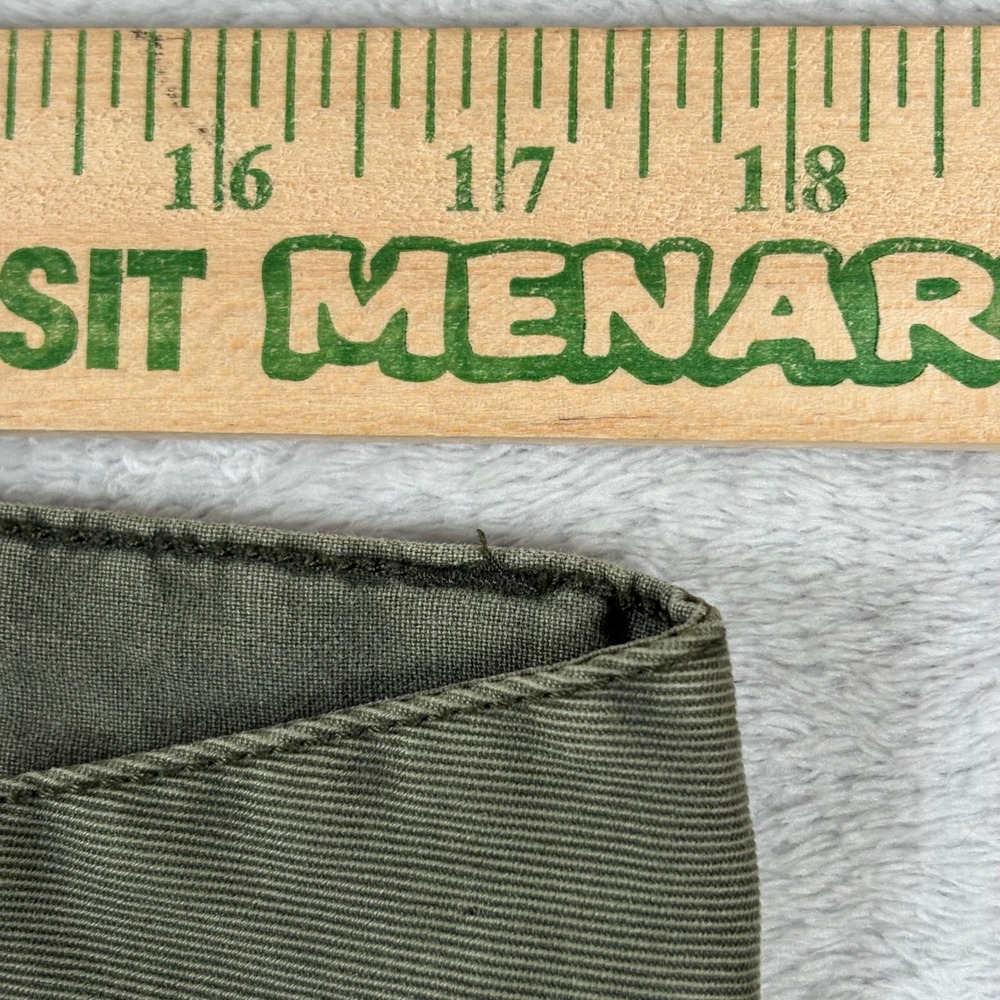 Faherty Brand Men Olive Green 5-Pocket Chino Pants Slim Straight Twill Cotton 35 - Picture 4 of 9